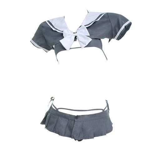Anime Cosplay Pleated Skirt Grey Lingerie - musthaveskirts - Modalova
