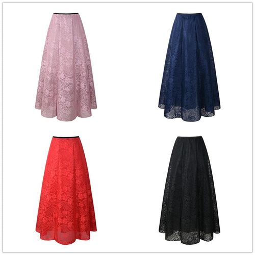 Ladies Floral Lace Mesh Long Skirts - musthaveskirts - Modalova