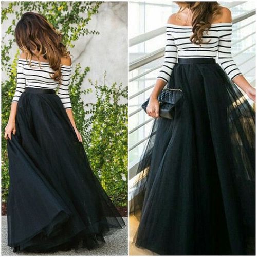Layers 100cm Maxi Long Tulle Skirt - musthaveskirts - Modalova