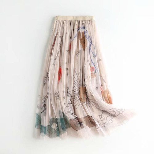 Graffiti Print Long Skirts - musthaveskirts - Modalova