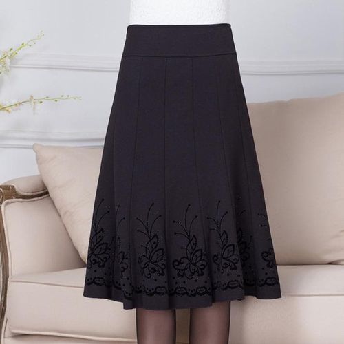 High Waist Plus Size Casual Woolen Skirt - musthaveskirts - Modalova