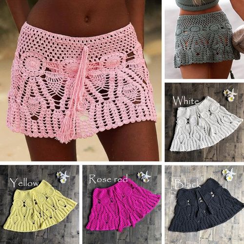 Crochet Tassel Beach Skirt - musthaveskirts - Modalova