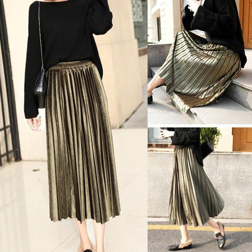 Long Solid Color Casual Party Skirt - musthaveskirts - Modalova