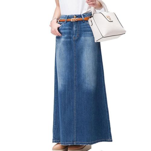 Long Casual Denim Skirt - musthaveskirts - Modalova