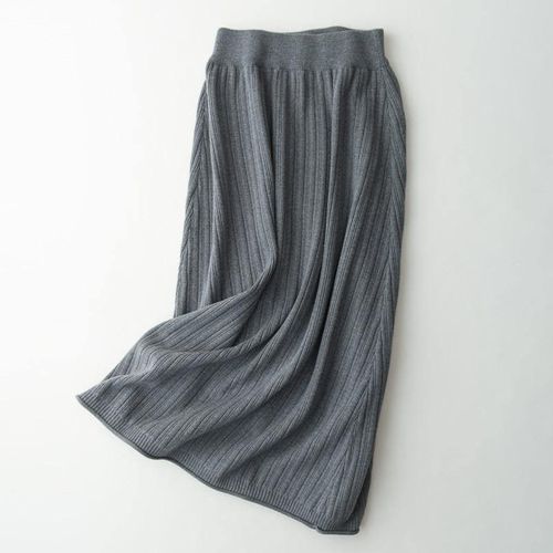 High Elastic Waist Kneel Length Skirt - musthaveskirts - Modalova