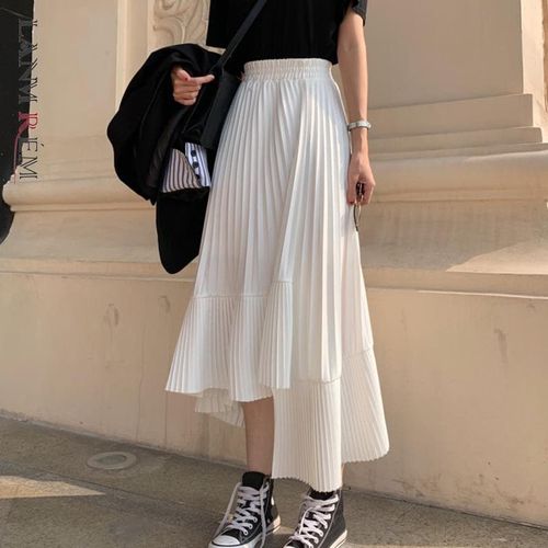High Waist Stitching Ruffled Skirt - musthaveskirts - Modalova
