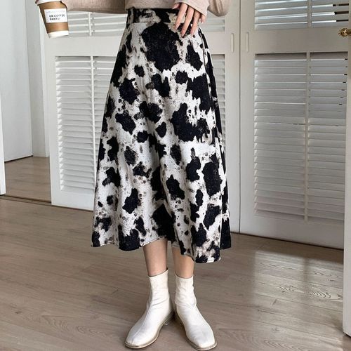 Elegant Stretch Print Skirt - musthaveskirts - Modalova