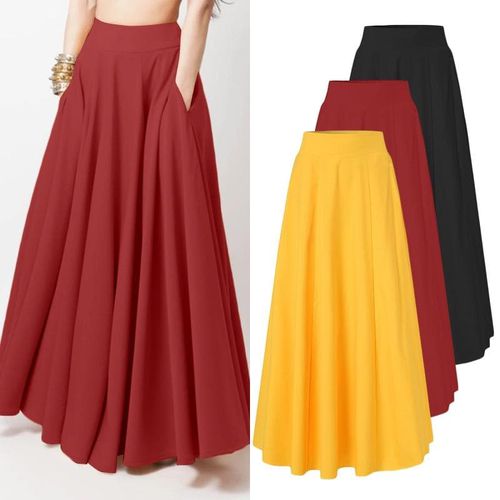 Elastic Waist Long Vestidos Skirts - musthaveskirts - Modalova
