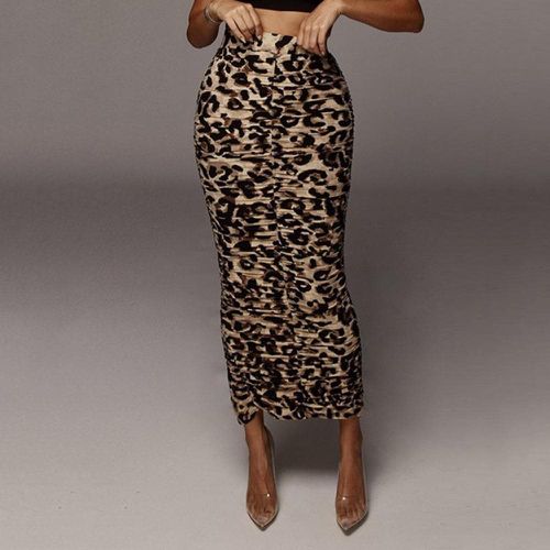 Leopard Print Tight Pencil Skirt - musthaveskirts - Modalova