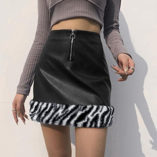 Zebra Fur Lady Short Skirts - musthaveskirts - Modalova