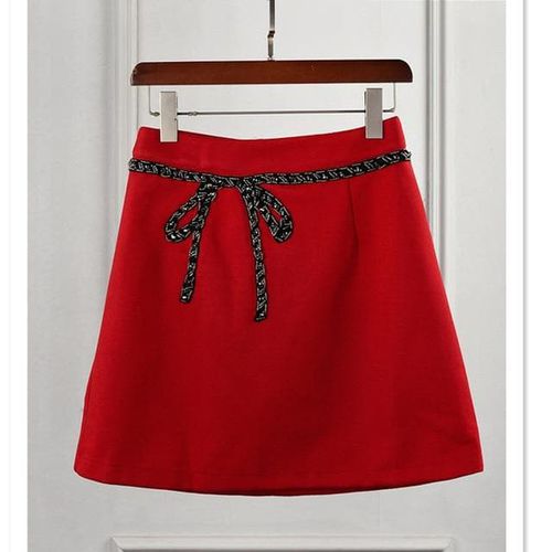 Bow Beading High Waist A Line Skirts - musthaveskirts - Modalova