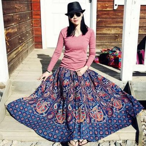 Long Floor Length Cotton Autumn Skirt - musthaveskirts - Modalova
