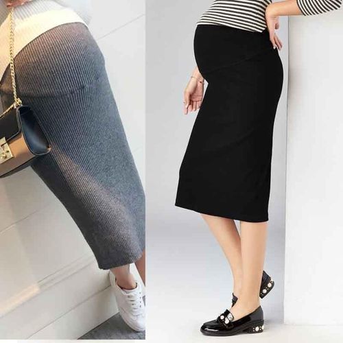 Long Knitted Maternity Skirt - musthaveskirts - Modalova