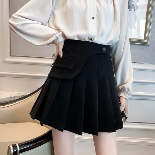 High Waist Casual Mini Skirt With Pocket - musthaveskirts - Modalova