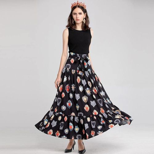Ladies Ankle Length Maxi Long Print Skirts - musthaveskirts - Modalova
