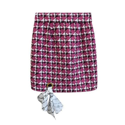 Lace Up Elegant Printed Plaid Skirt - musthaveskirts - Modalova