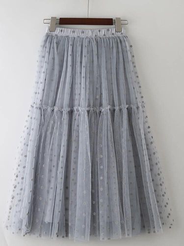 Layered Long Mesh Skirts - musthaveskirts - Modalova