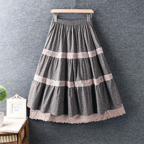 Colorful Lolita Layers Cotton Skirt - musthaveskirts - Modalova