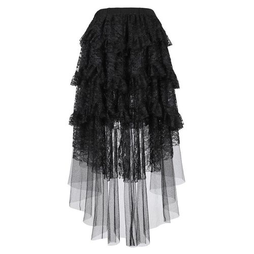 Steampunk Lace Layered Pleated Skirt - musthaveskirts - Modalova