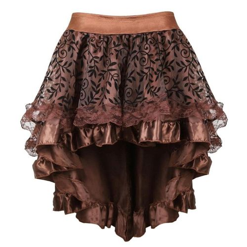Lace Floral High Low Ruffles Skirt - musthaveskirts - Modalova