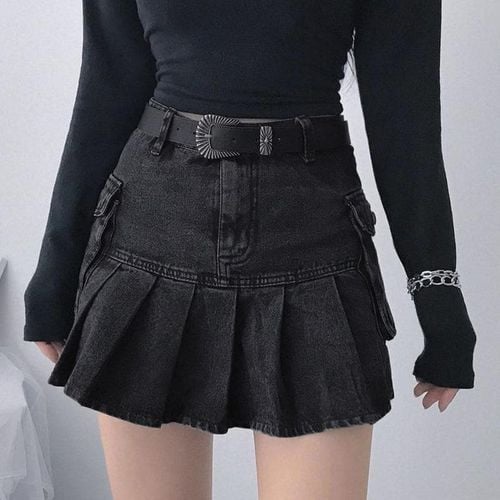 Summer Fashion Short Cargo Denim Skirt - musthaveskirts - Modalova