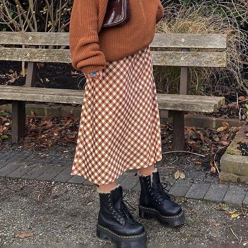Checkerboard Straight Skirts For Women - musthaveskirts - Modalova