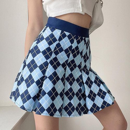 Argyle Printed Mini Skirt For Women - musthaveskirts - Modalova
