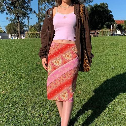 Vintage Bohemia Print Long Skirt - musthaveskirts - Modalova