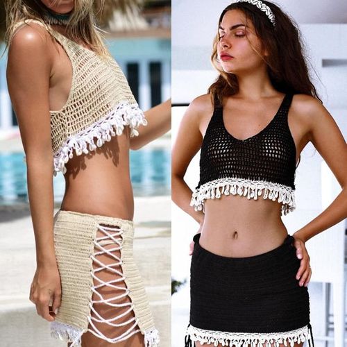 Women Beach Shell Bikini Swim Skirt - musthaveskirts - Modalova