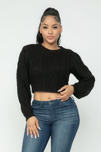 Cable Pullover Top - KandyKouture - Modalova