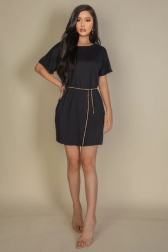 Side Pocket Double Folded Mini Dress - KandyKouture - Modalova