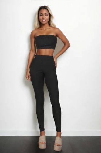 Ribbed Tube Top & Leggings Set - KandyKouture - Modalova