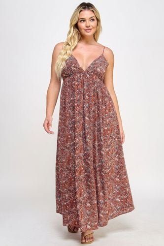 Floral Maxi Dress With Tie Back - KandyKouture - Modalova