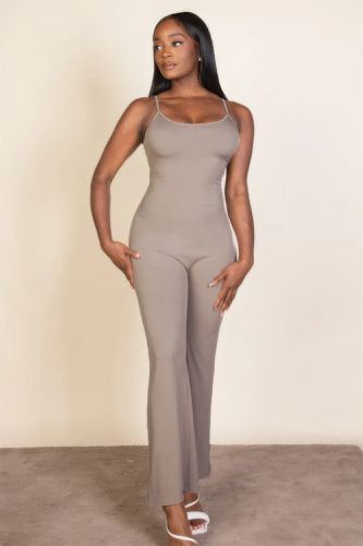 Ribbed sleeveless wide leg jumpsuit - KandyKouture - Modalova