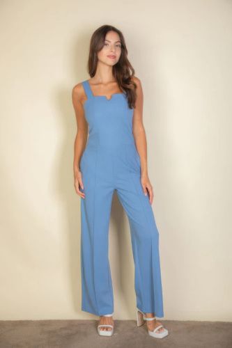 Notched neck cami jumpsuit - KandyKouture - Modalova