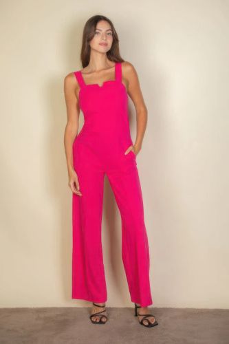 Notched neck cami jumpsuit - KandyKouture - Modalova