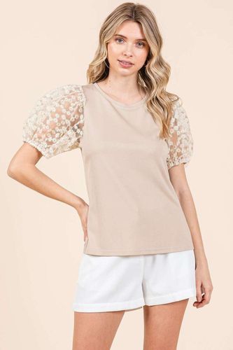 Mittoshop Round Neck Puff Short Sleeve Top - Trendsi - Modalova