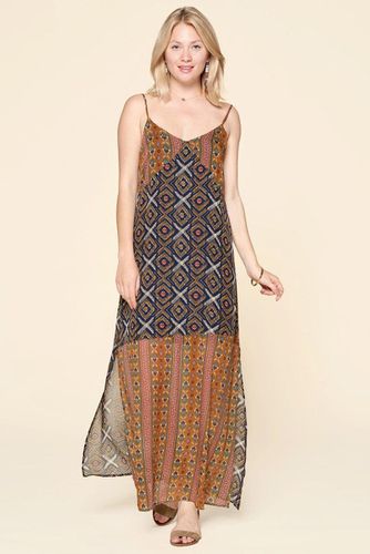 Mixed Printed Chiffon Maxi Slip Dress - KandyKouture - Modalova