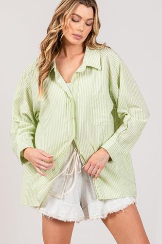 SAGE + FIG Striped Button Up Long Sleeve Shirt - Trendsi - Modalova