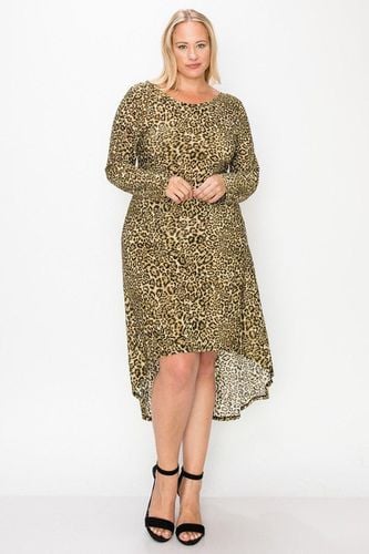 Cheetah Print Dress Featuring A Round Neck - KandyKouture - Modalova