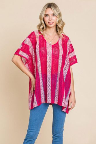 Cotton Bleu by Nu Label V Neck Drop Shoulder Oversize Top - Trendsi - Modalova