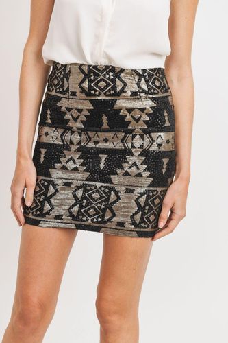 Sequence Pattern Mini Skirt - KandyKouture - Modalova