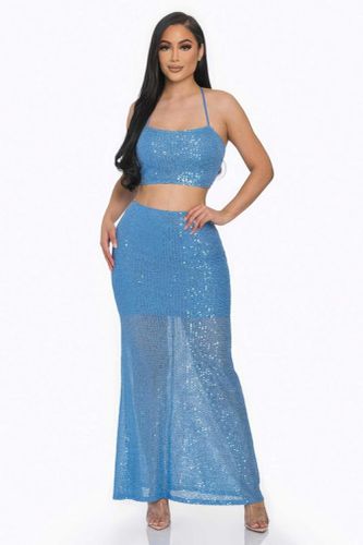 Sexy Back Sequin Maxi Dress - KandyKouture - Modalova