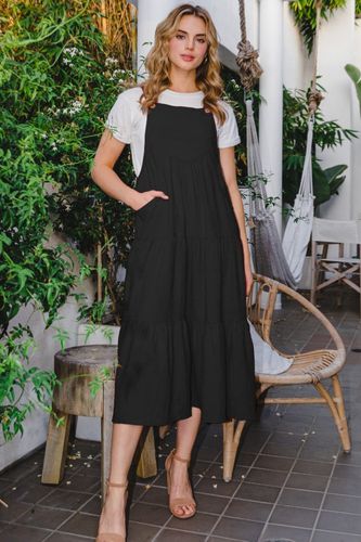 ODDI Full Size Sleeveless Tiered Midi Dress - Trendsi - Modalova