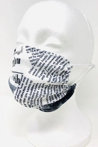 Newspaper Print Reusable Face Mask - Kandy Kouture - Modalova