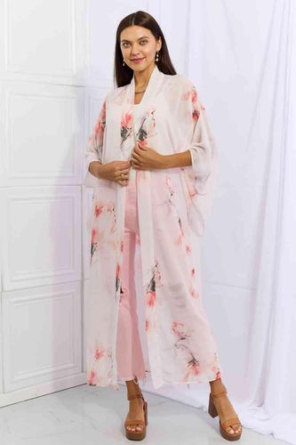 OneTheLand Pick Me Floral Chiffon Kimono Cardigan - Trendsi - Modalova