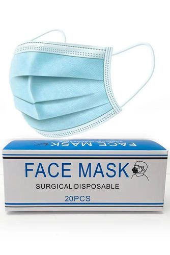 Blue Surgical 3 Layer Disposable Face Mask 20 Pieces - AMIClubwearStore - Modalova