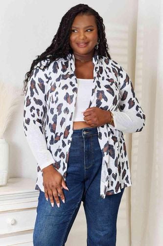 Double Take Leopard Long Sleeve Cardigan - Trendsi - Modalova