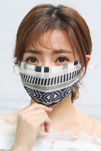 Grey Printed Reusable 1 Piece Face Mask - Kandy Kouture - Modalova