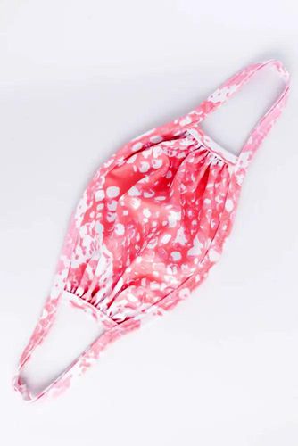 Pink White Printed Face Mask - Kandy Kouture - Modalova